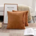 Braunes flauschiges Zierkissen weicher Plueschkissen fuer Sofa Schlafzimmer Heimdekoration - 45x45cm (Kissenbezug) / Braun