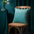 Housse de coussin en velours vert, taie d'oreiller rétro de luxe pour canapé salon. - Vert Turquoise