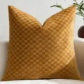 Fodera per cuscino quadretti ciniglia giallo senape copricuscino divano decorazione - Giallo