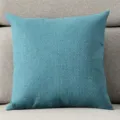 Blauwgroen getextureerd sierkussen voor bank en bed, zachte vierkante kussenhoes. - Lichtblauw
