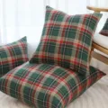 Variante cuscino a quadri rosso e verde per divano da soggiorno, comodo cuscino per sedie. - Quadri Verdi