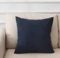 Cuscino in velluto a coste blu scuro, morbido cuscino quadrato per divano salotto e camera letto. - Blu