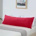 Red velvet body pillowcase long bed back cushion soft plush decorative pillow cover case - Red