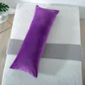 Purple velvet body pillowcase long soft bed bolster cover cozy home bedroom decor item - Violet