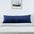 Dark blue solid long body pillowcase velvet soft headboard bolster cover for the bed - Navy Blue