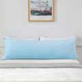 Long body pillowcase soft solid light blue cover for cozy bedroom bed headboard decoration - Sky Blue