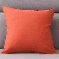 Effen linnen kussen, Scandinavische vierkante bankkussen hoes voor thuis woonkamer. - Oranje