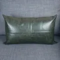 Dunkelgrüner PU Leder Kissenbezug, Luxus Zierkissenhülle für Sofa Heimtextilien Dekor. - 45x45cm (Ohne Kern) / Grün