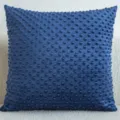 Dunkelblaue Minky Dot Kissenhülle weicher Plüsch Sofakissenbezug für Wohnzimmer Schlafzimmer - Marineblau