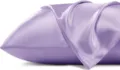 Housse de coussin en satin violet clair, taie d'oreiller longue douce pour un bon sommeil. - Violet