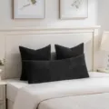 Kordfaden Bett Kopfteil Kissen Langer Koerperkissen Dunkelgrau Variante Schlafzimmer - Schwarz