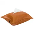 Brown leather tissue box cover stylish car home napkin holder pouch tissue dispenser case - 20*27CM / Tan