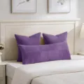 Lila Kord Patchwork langes Kissen Bettkopfteil Kissen Rolle weich Plüsch Heimdekoration - Dunkellila