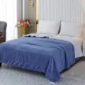 Blue and white double-sided flannel blanket, cozy fleece throw for bed and sofa use. - 150*200cm / Sapphire Blue