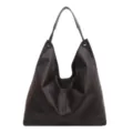 Donkerbruine retro minimalistische schoudertas grote capaciteit, stijlvolle PU lederen hobo tas. - Bruin