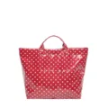 Rode glanzende tote bag met stippen, grote waterdichte handtas voor dames om te winkelen. - Eén maat / 1321 Rood