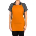 Orange adjustable kitchen work apron with three pockets for cooking and restaurant - Tangerine