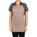 Adjustable kitchen apron with 3 pockets, unisex workwear bib apron for cooking and baking. - Khaki