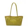 Groene geweven shopper tas voor dames, grote stijlvolle schoudertas voor dagelijks gebruik. - Mosgroen