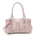 Sac à main rétro rose pour femme sac bandoulière avec boucle métallique et beaux charms - Avec Pendentif / Violet