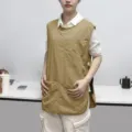 Tablier gilet kaki vêtements de travail cuisine imperméable anti-huile chef café uniforme - Kaki