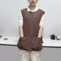 Tablier gilet marron avec poches cuisine cuisine vêtements de travail hommes femmes tablier chef - Café
