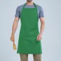 Delantal liso impermeable con bolsillos para cocina, repostería y trabajo en restaurantes. - Verde hierba, cuello halter ajustable F008