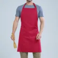 Delantal de cocina rojo impermeable con bolsillos para cocinar, hornear y trabajo de restaurante. - Rojo vivo, cuello halter ajustable F008