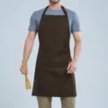 Grembiule da cucina marrone con tasche anteriori, grembiule impermeabile per casa e ristorante. - Caffè, lazo regolabile al collo F008