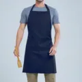 Grembiule da cucina monocolore impermeabile blu scuro, ideale per cucinare e cuocere. - Blu scuro halter regolabile F008