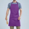 Grembiule da cucina impermeabile in tinta unita con tasca frontale, abbigliamento comodo. - Viola halter regolabile F008