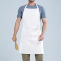 Grembiule da cucina impermeabile in tinta unita con tasche per cucinare, cuocere e ristorante. - Bianco halter F008