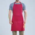 Grembiule da cucina rosso con tasca anteriore per cucinare impermeabile tinta unita - Rosso vivo halter F008