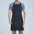 Grembiule da cucina nero e impermeabile con tasche anteriori per cottura e lavoro. - Nero halter F008