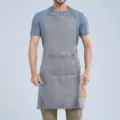 Grembiule da cucina impermeabile grigio con tasche, elegante abbigliamento da lavoro da cucina. - Grigio halter F008