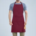 Grembiule monocolore impermeabile con tasche, elegante abbigliamento da cucina senza maniche. - Rosso scuro halter F008