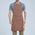 Grembiule da cucina impermeabile in tinta unita con tasche anteriori, ideale per cucinare e lavorare. - Marrone halter F008
