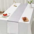 Gedetailleerd overzicht van zilveren pailletten tafelloper, ideaal voor feest en diner. - 28*275cm / Zilver