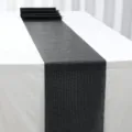 Zwarte tafel loper van gaas voor feesttafeldecoratie, modern geometrisch tafelkleed stijl. - 28*275cm / Zwart
