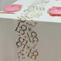 Chemin de table 55e anniversaire feuille d'or maille transparente detail decoration - 28*275cm / 55ème Anniversaire Or