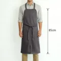 Delantal largo ajustable con bolsillos ropa de trabajo profesional para cocina y repostería - Estilo Corto / Gris oscuro