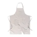 Graue Arbeitsschürze mit Taschen Verstellbarer Nackengurt Schlitz Vorne Küche Kochen - Beige