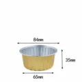 Disposable aluminum foil baking cups, 125ml heat-resistant cake and pudding molds. - Gold