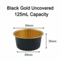 Disposable aluminum foil baking cup, heat resistant tart mold for air fryer, 125ml black gold. - Black & Gold