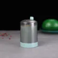 Press-type automatic toothpick dispenser, blue and grey portable toothpick holder for home. - Green