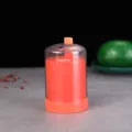 Press-type automatic pop-up toothpick dispenser portable household toothpick holder jar - Orange
