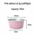 Pink disposable aluminum foil baking cup 125ml pudding mold variant specification display - Pink