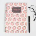 Spiraal Engels notitieboekje voor woordenschat en schrijven, schattig Daruma coverontwerp. - Spiraalvormige tuimelaar