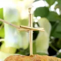 Stainless Steel Baseball Bat Cross Pendant Gold Necklace Fashion Trendy Jewelry Accessory - Pendant Only (Without Chain) / Gold
