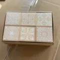 Set di timbri in legno vintage con 6 motivi in pizzo retrò per diario e fai da te. - Set da 6 pezzi in pizzo quadrato 3*3